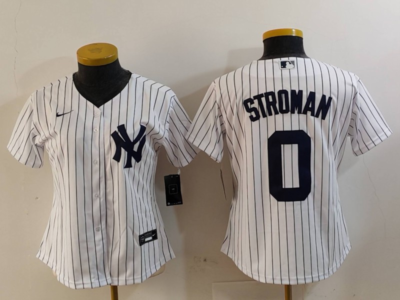 Youth New York Yankees #0 Marcus Stroman White Stitched Baseball Jersey